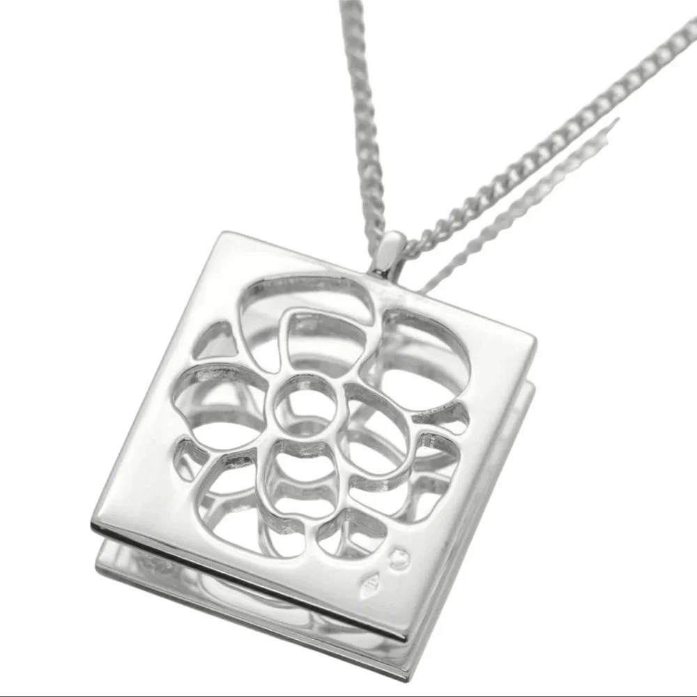 CHANEL Open Camillia 925 Sterling Silver Necklace